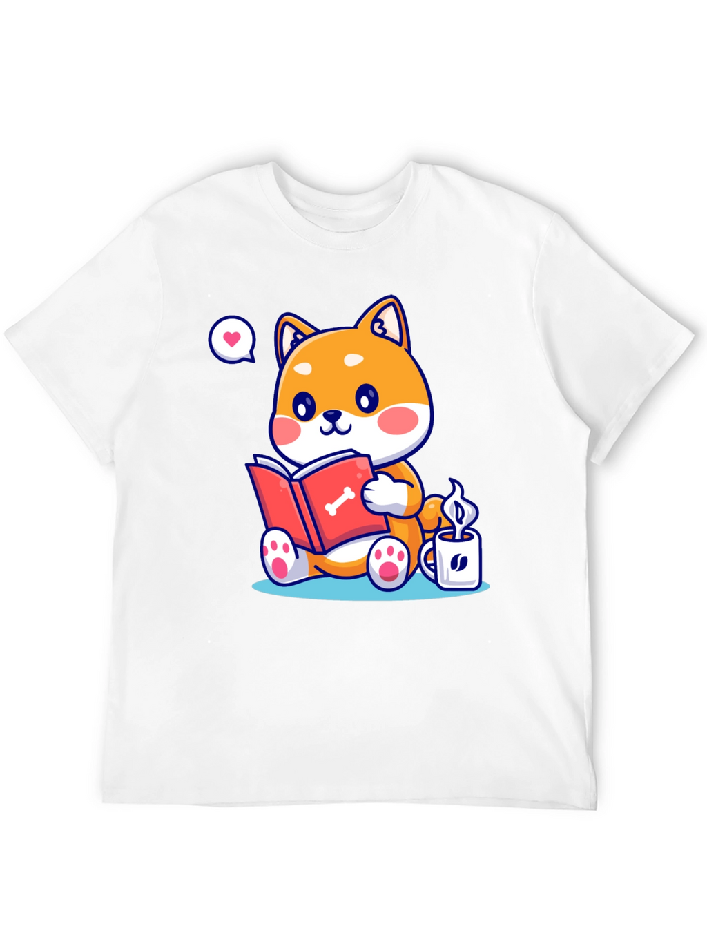 Dog Lover T-Shirt - Shiba Inu Reading