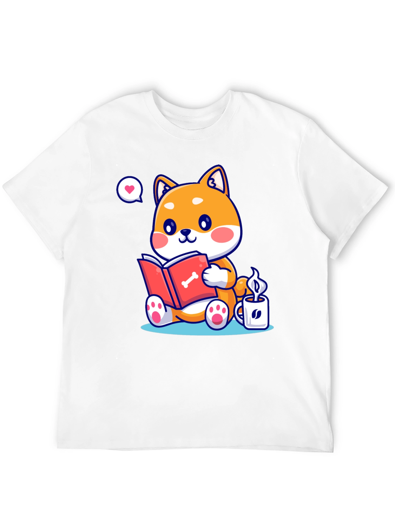 Dog Lover T-Shirt - Shiba Inu Reading