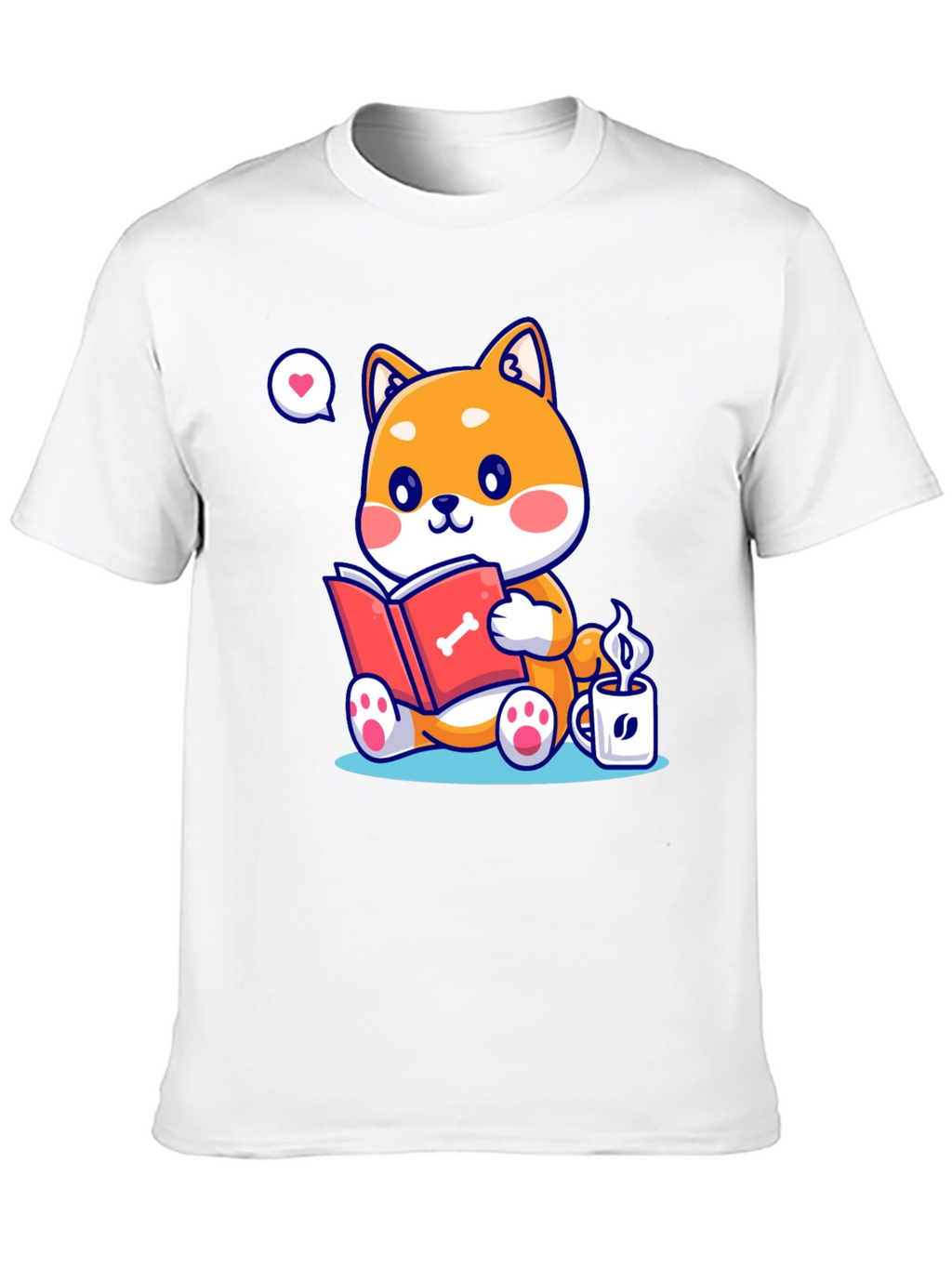 Dog Lover T-Shirt - Shiba Inu Reading