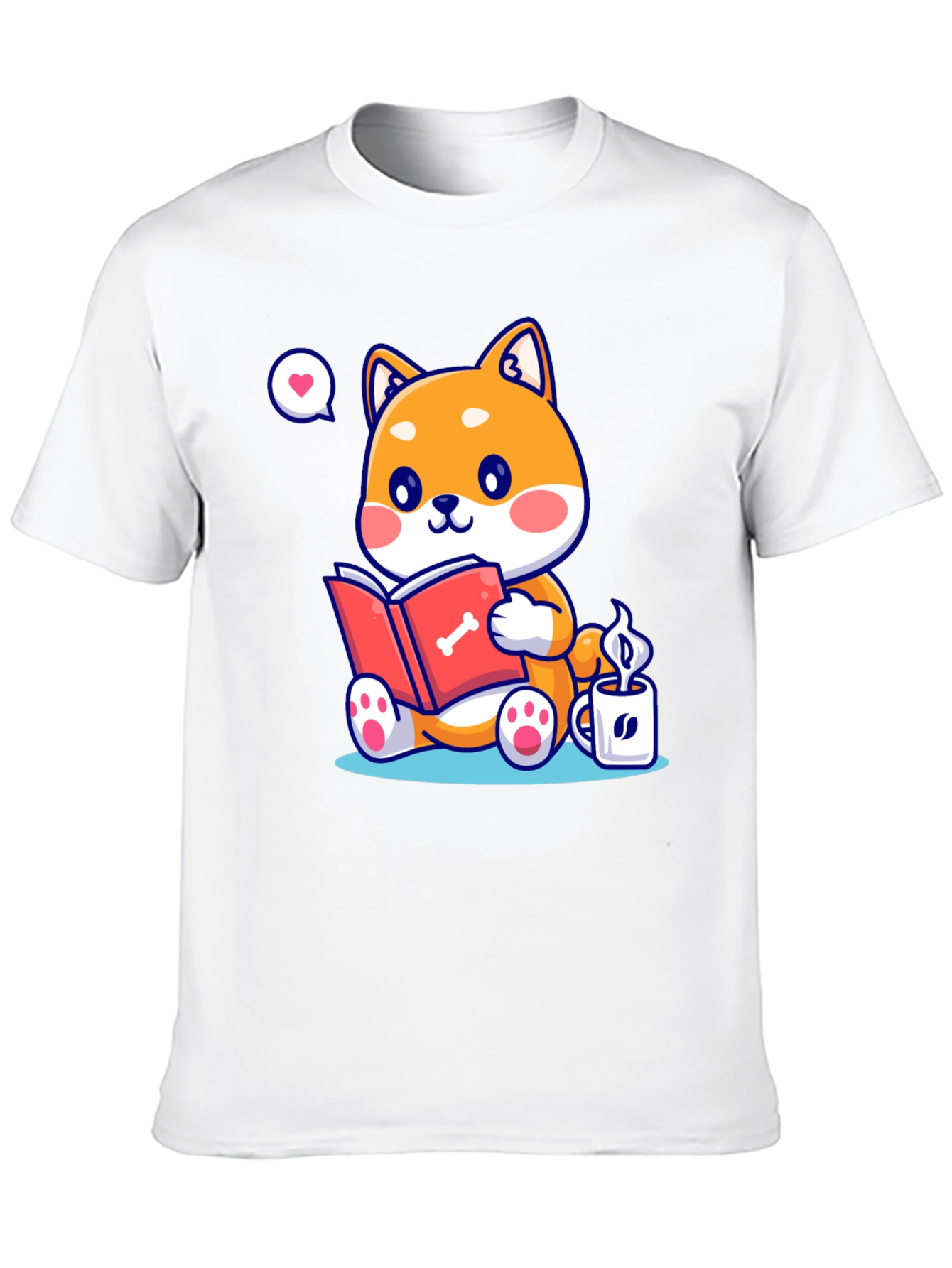 Dog Lover T-Shirt - Shiba Inu Reading