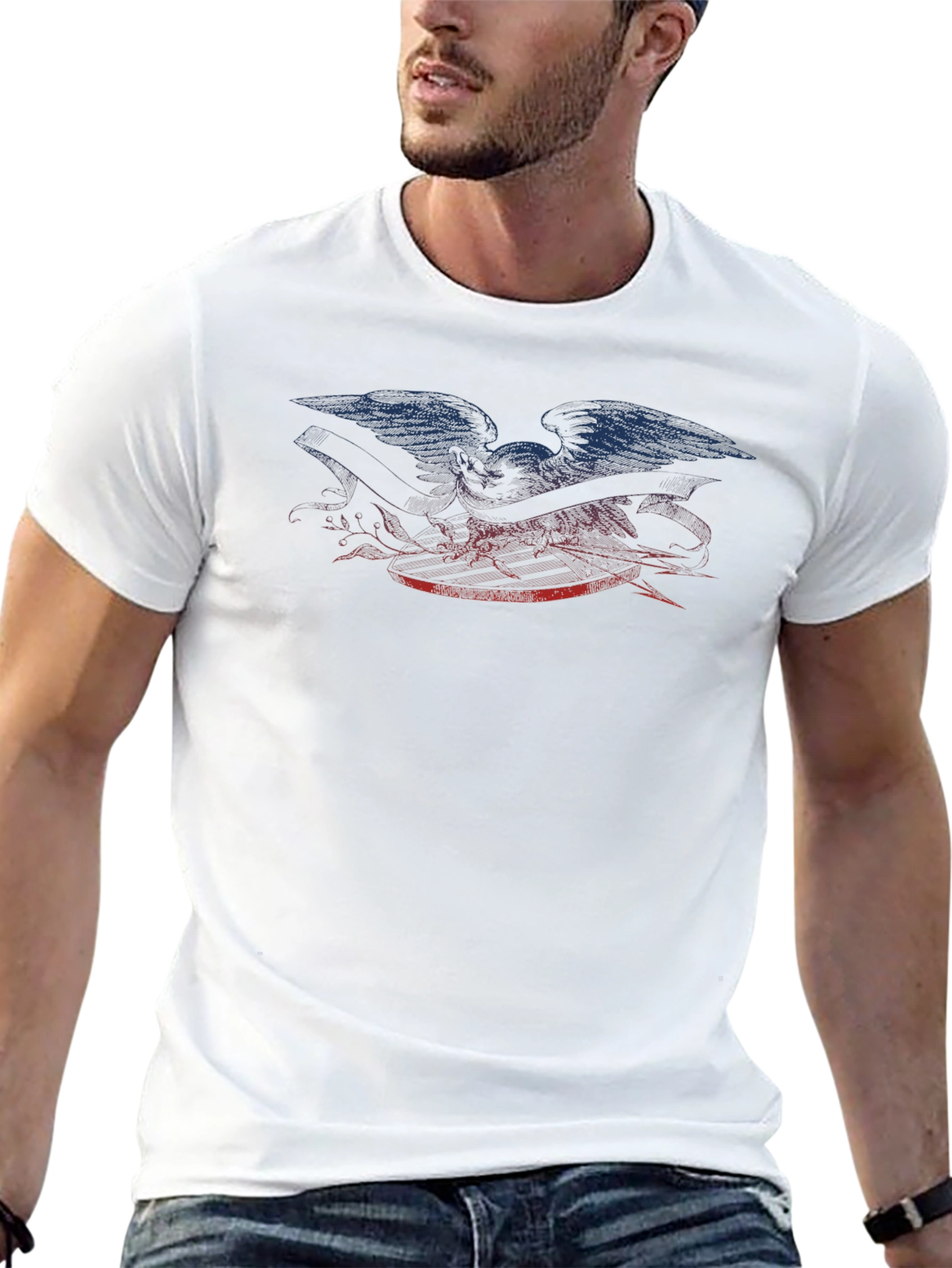 Eagle Graphic Print Black T-Shirt