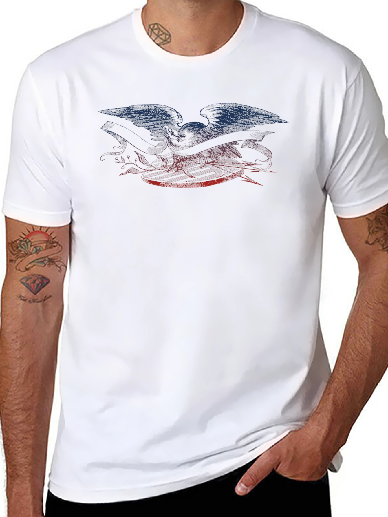 Eagle Graphic Print Black T-Shirt