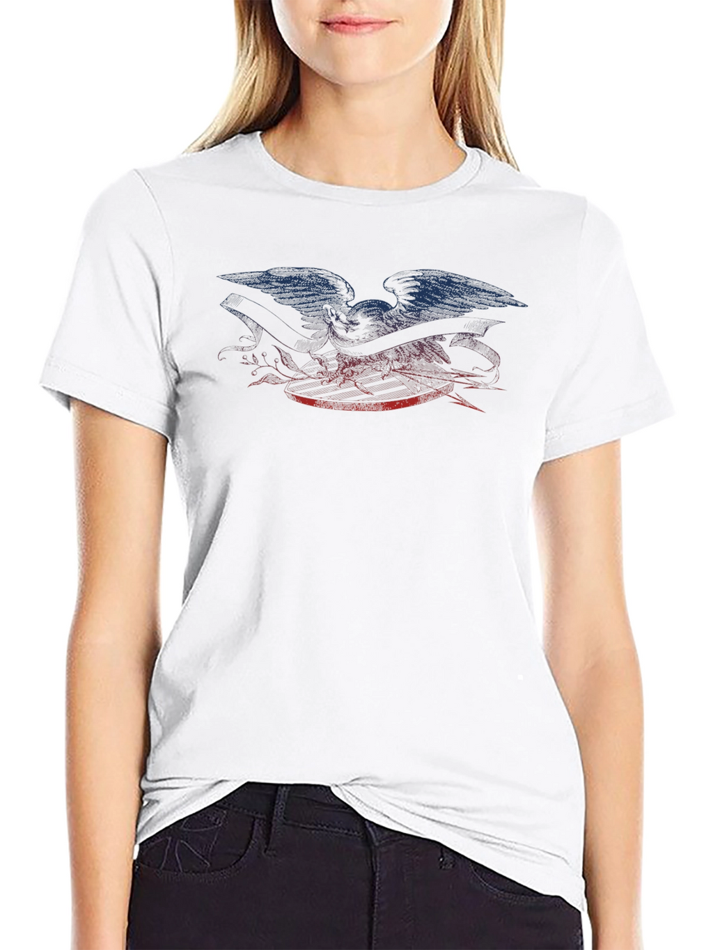 Eagle Graphic Print Black T-Shirt