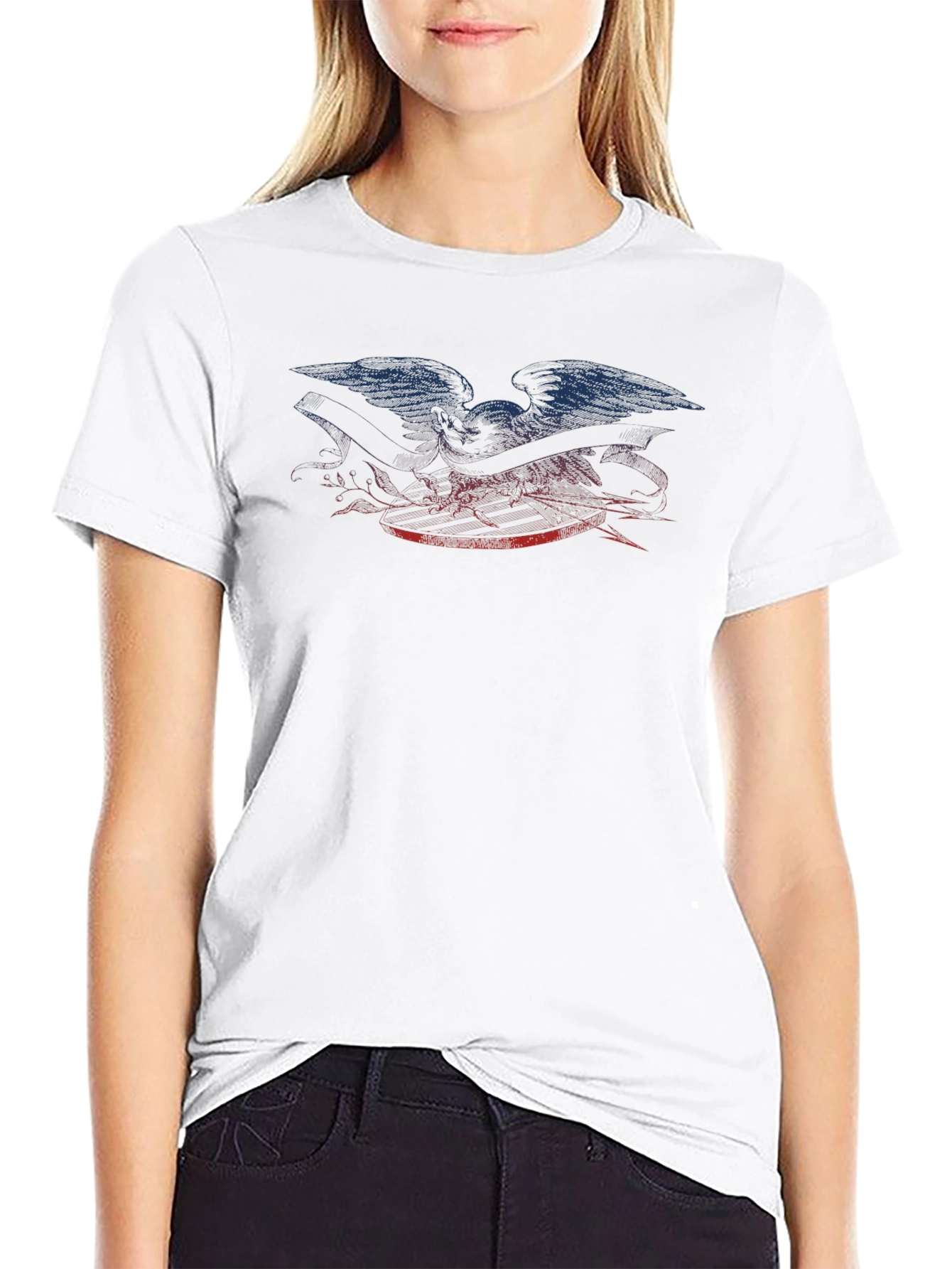 Eagle Graphic Print Black T-Shirt