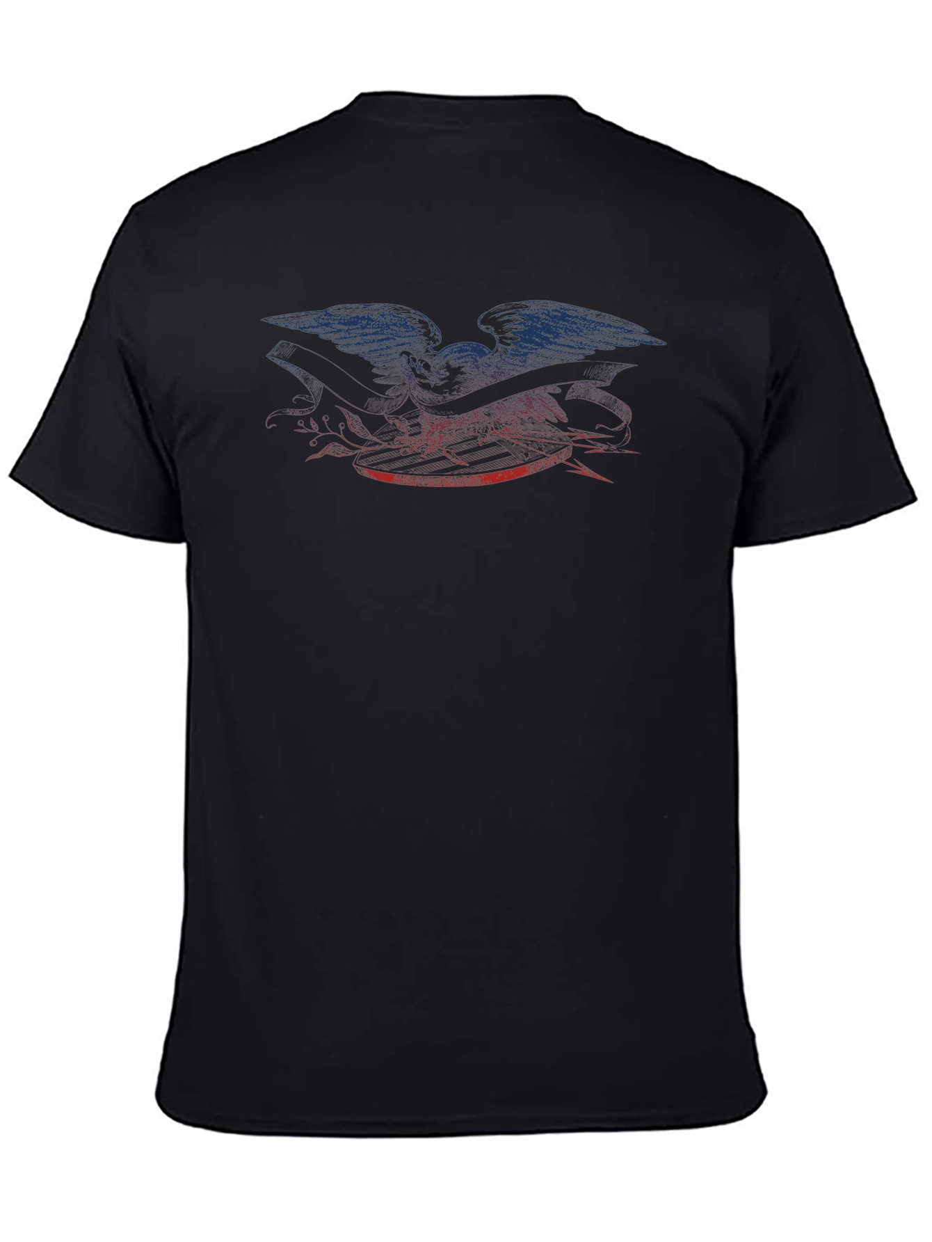 Eagle Graphic Print Black T-Shirt
