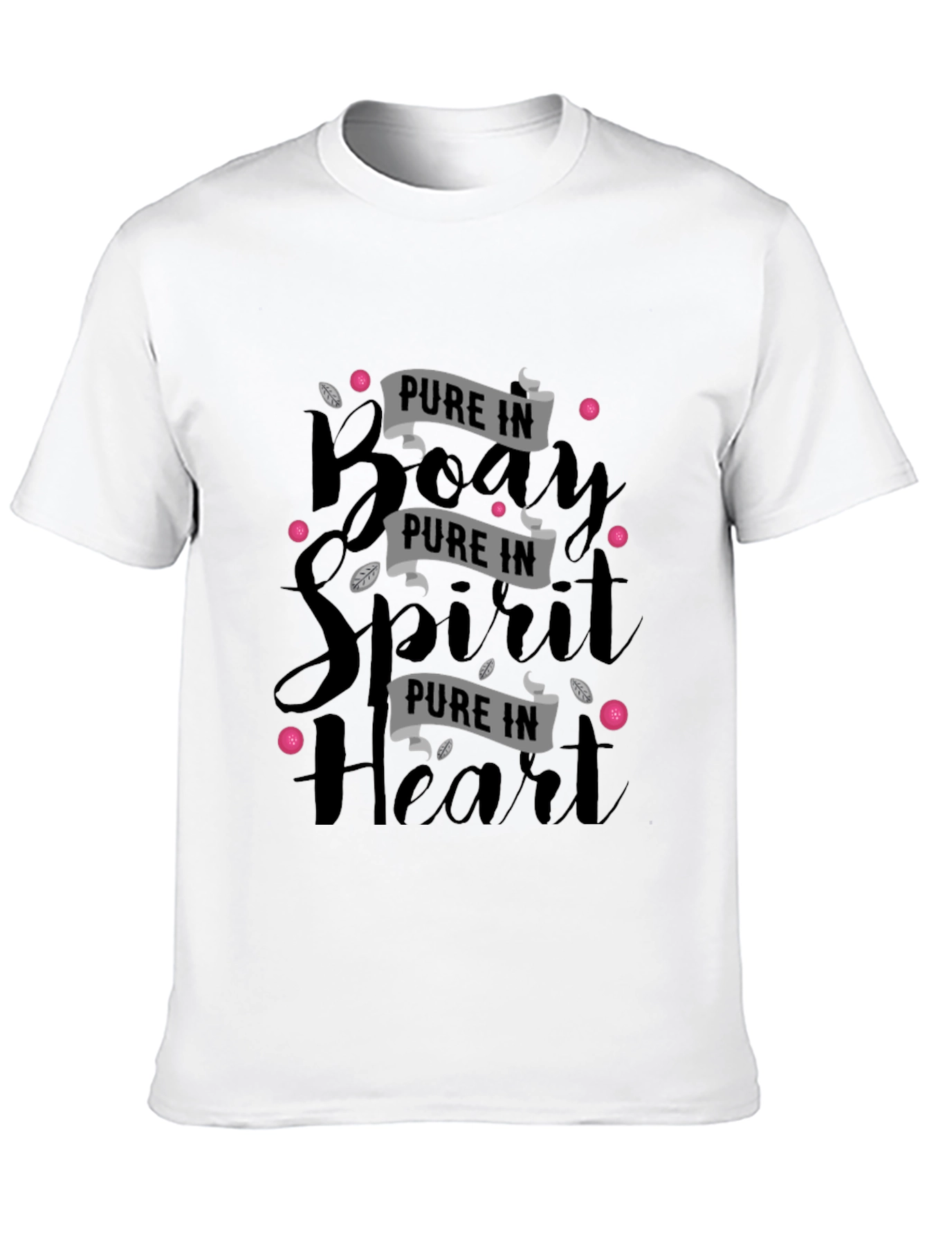 Pure in Body Spirit & Heart Black Graphic Tee