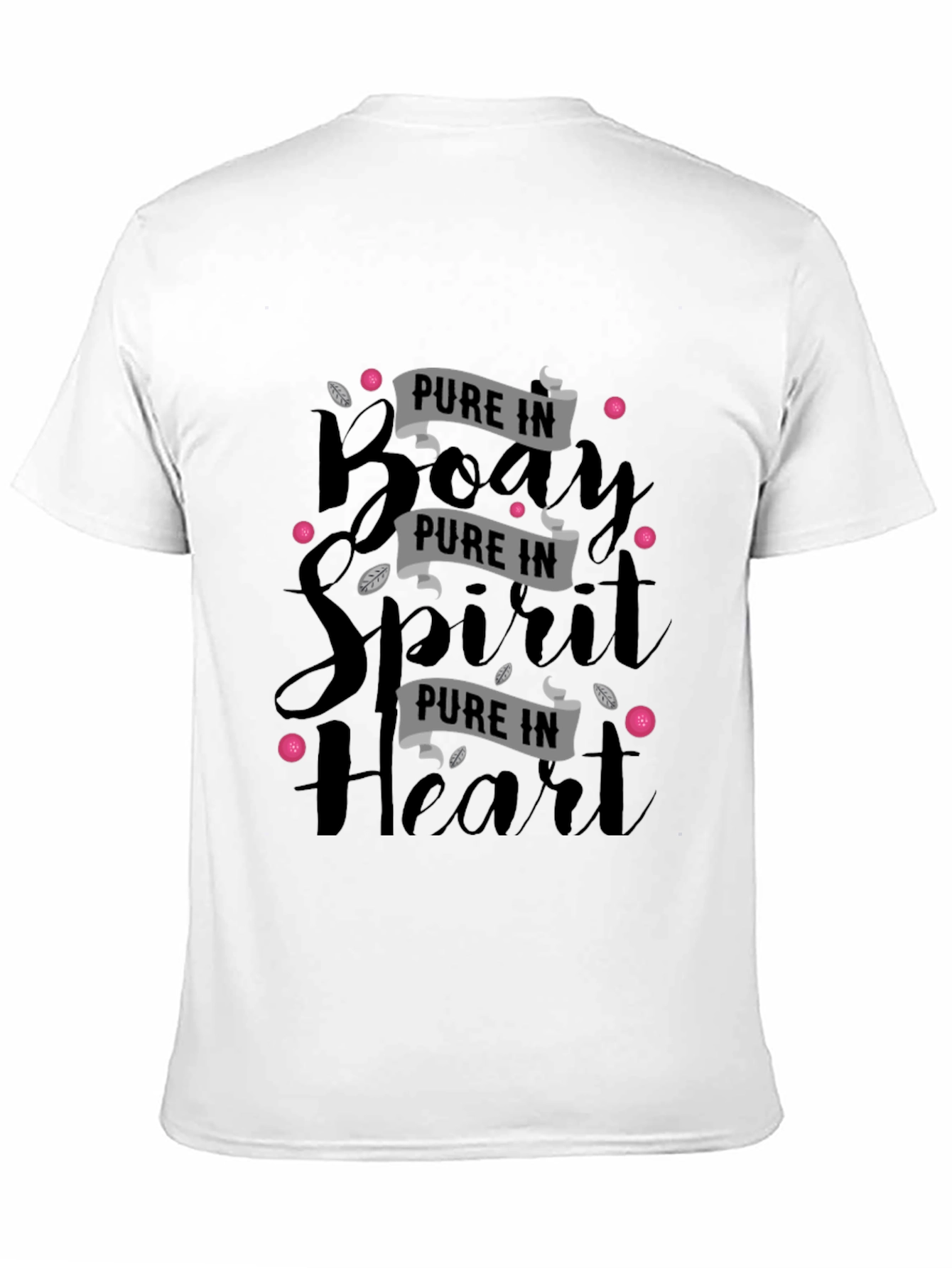 Pure in Body Spirit & Heart Black Graphic Tee