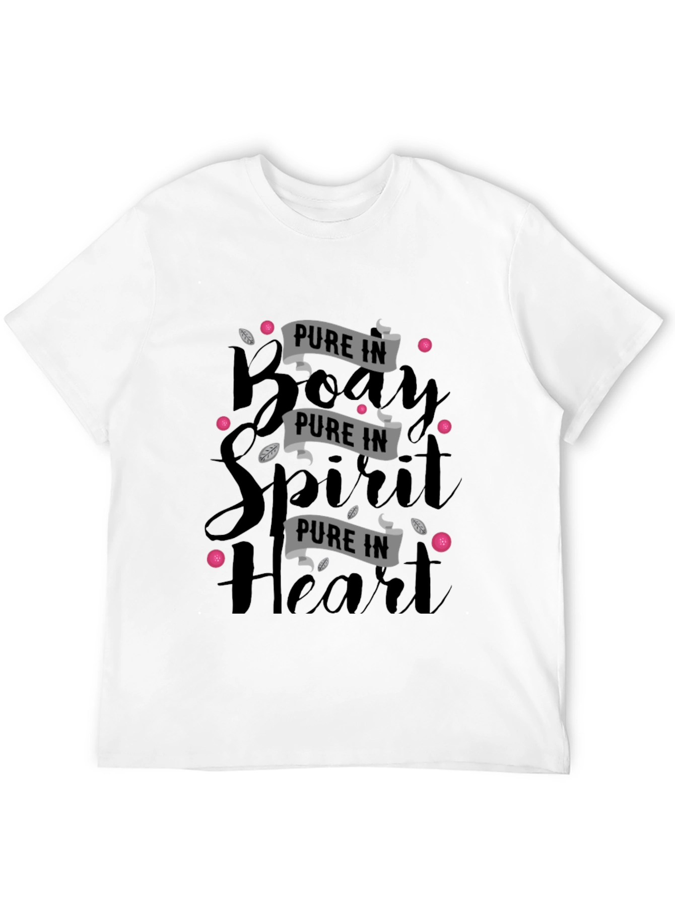 Pure in Body Spirit & Heart Black Graphic Tee