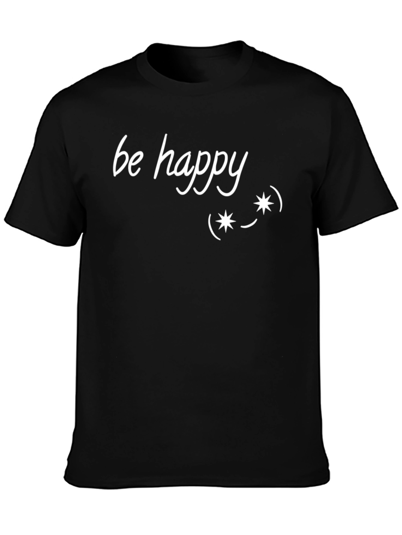 Be Happy Graphic Tee - Unisex Black T-Shirt