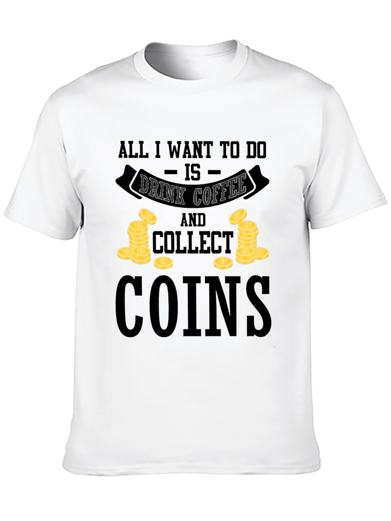 Coffee & Coins Graphic Tee - Black Unisex Shirt