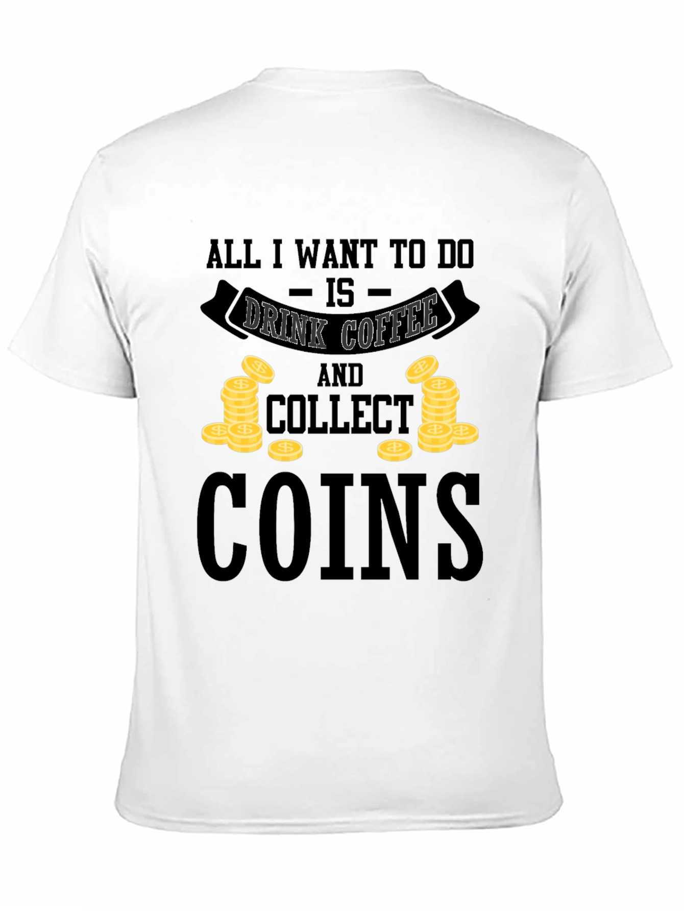 Coffee & Coins Graphic Tee - Black Unisex Shirt