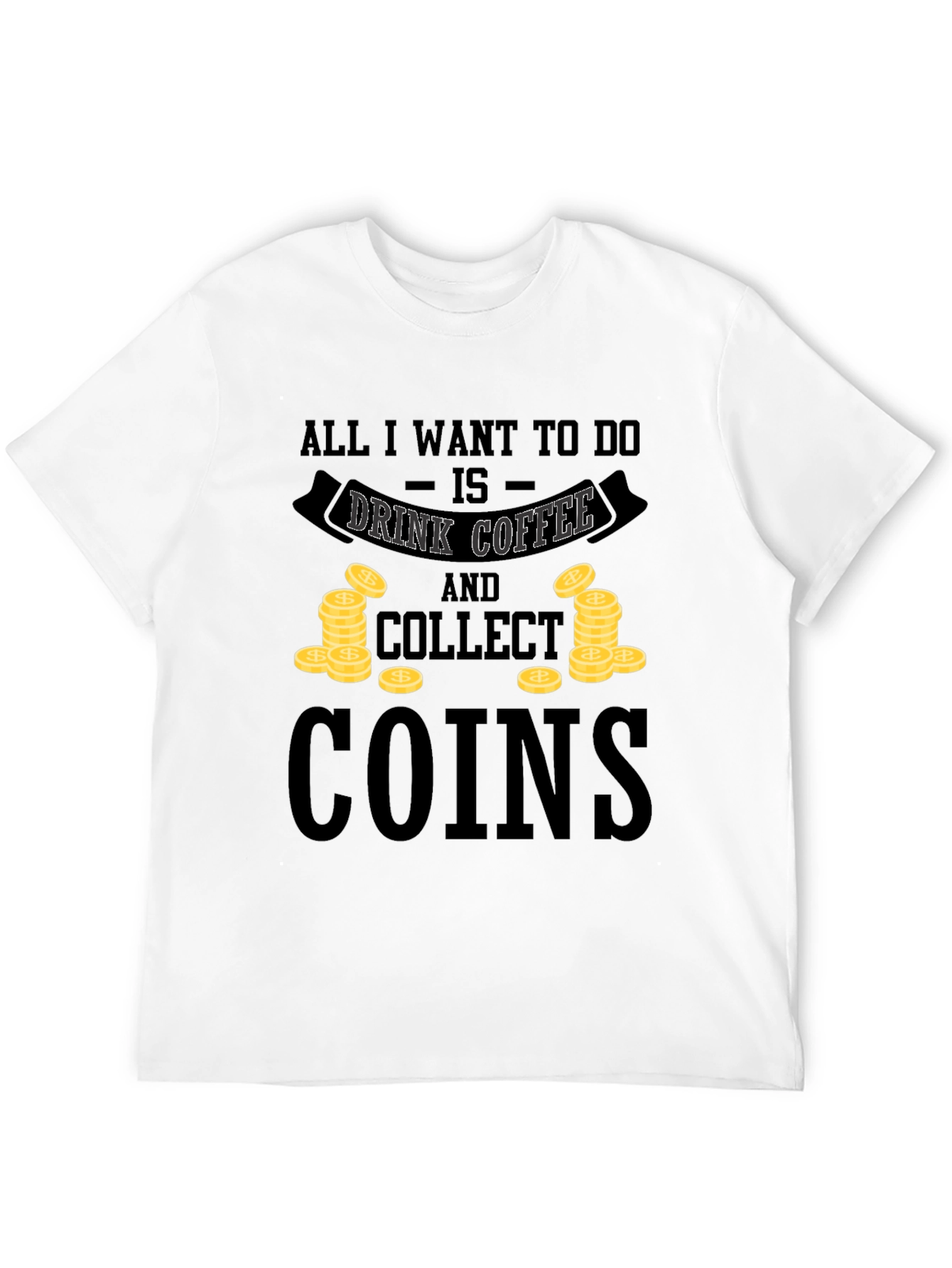 Coffee & Coins Graphic Tee - Black Unisex Shirt