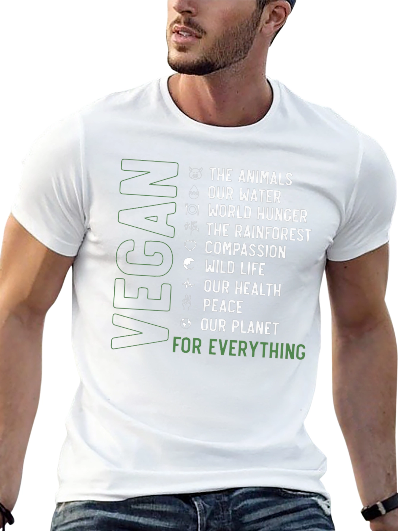 Vegan Cause T-Shirt: Animals Water Planet & More