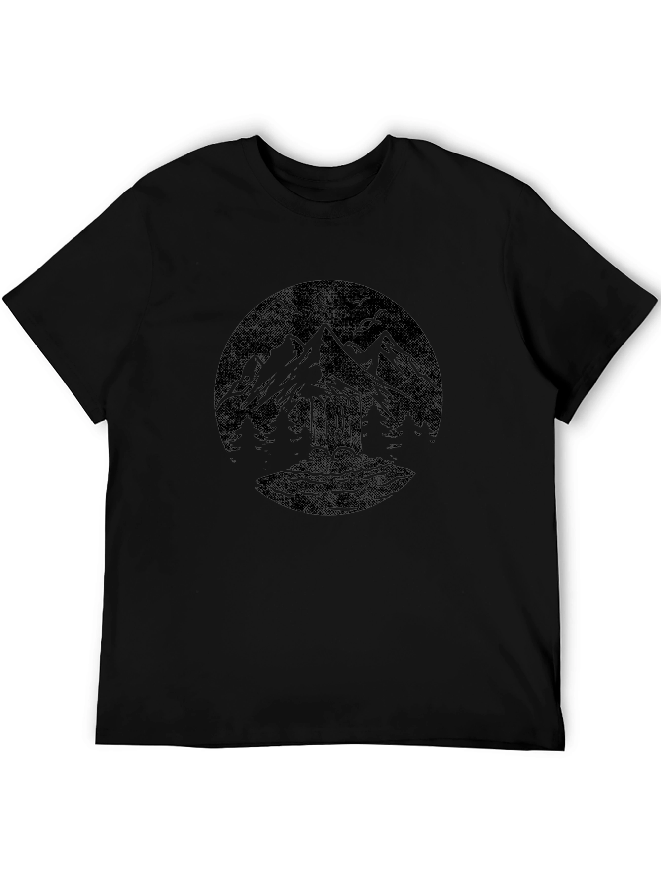 Mountain Graphic Black Crew Neck T-Shirt
