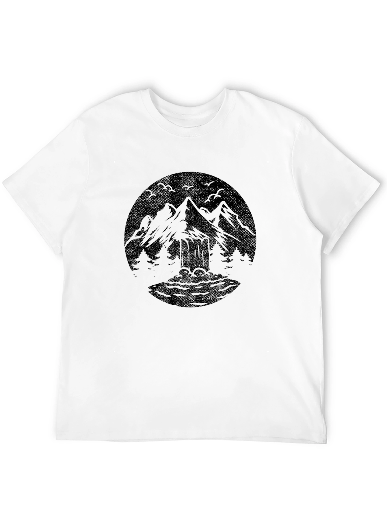 Mountain Graphic Black Crew Neck T-Shirt