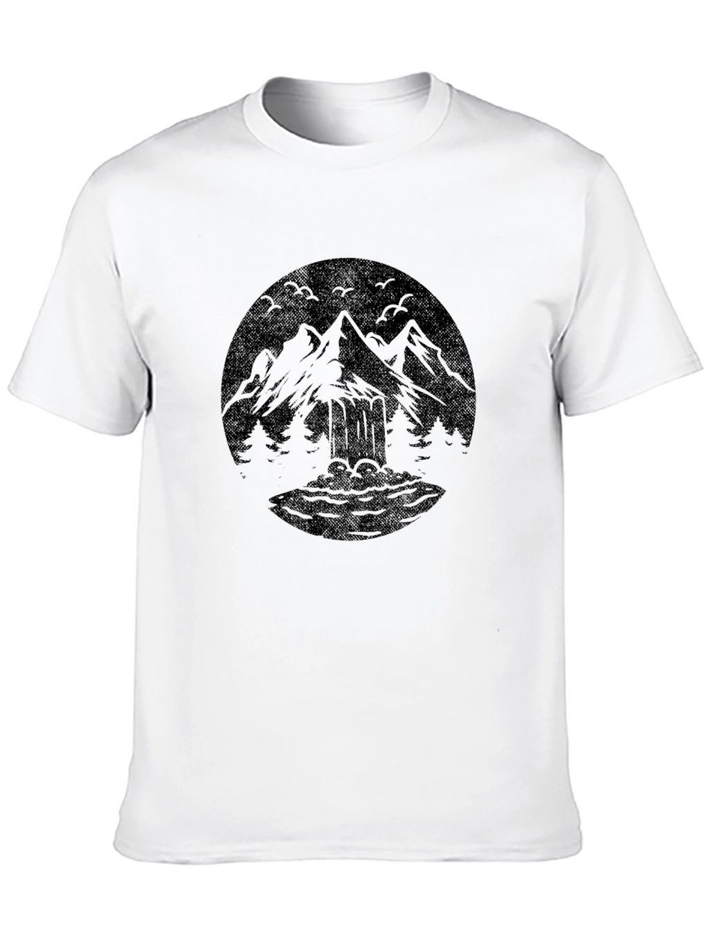 Mountain Graphic Black Crew Neck T-Shirt