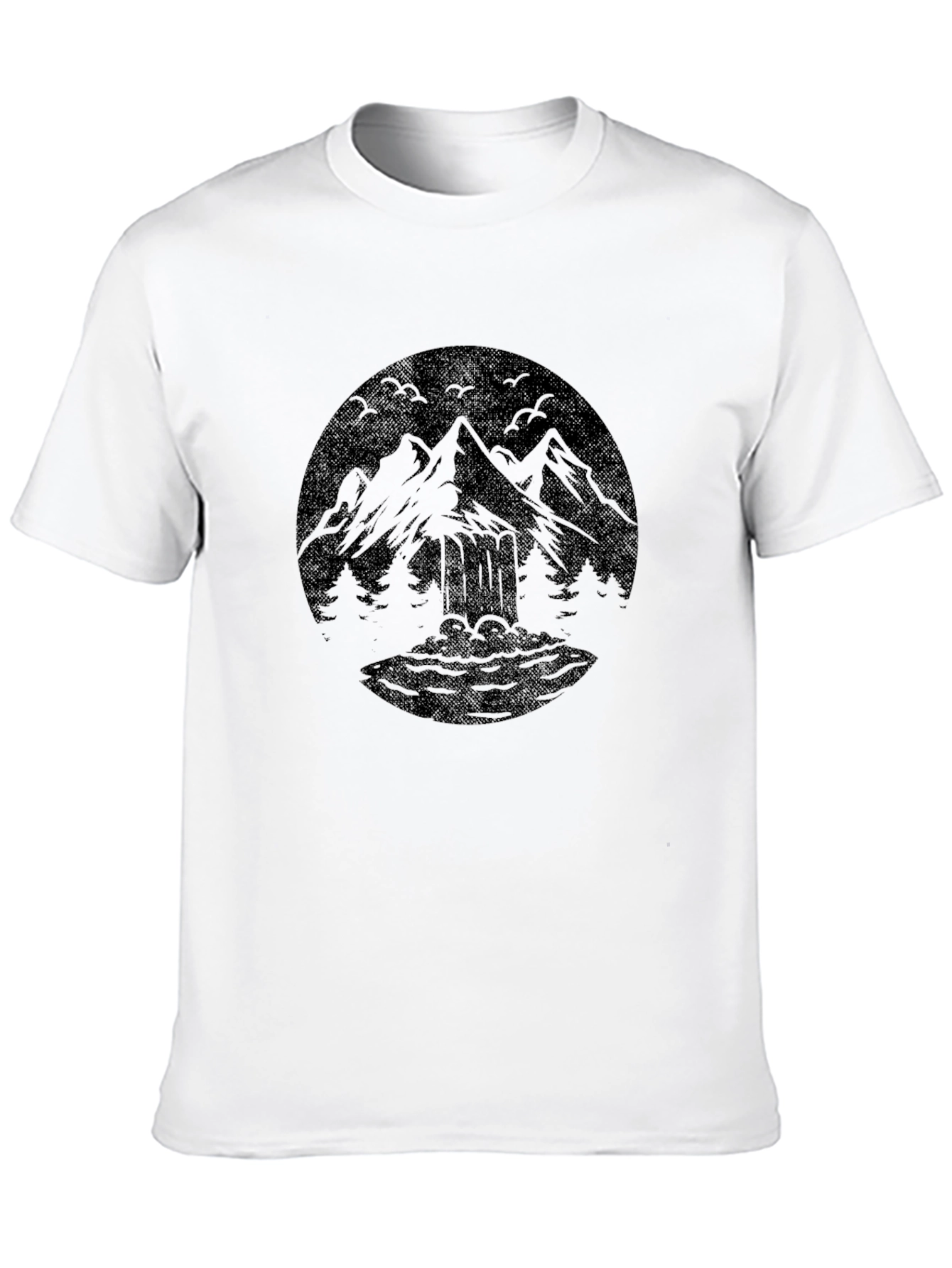 Mountain Graphic Black Crew Neck T-Shirt
