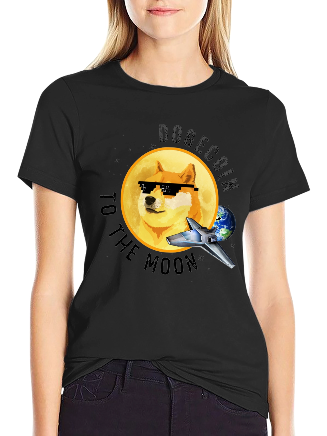 Dogecoin to the Moon T-Shirt - Crypto Meme Tee