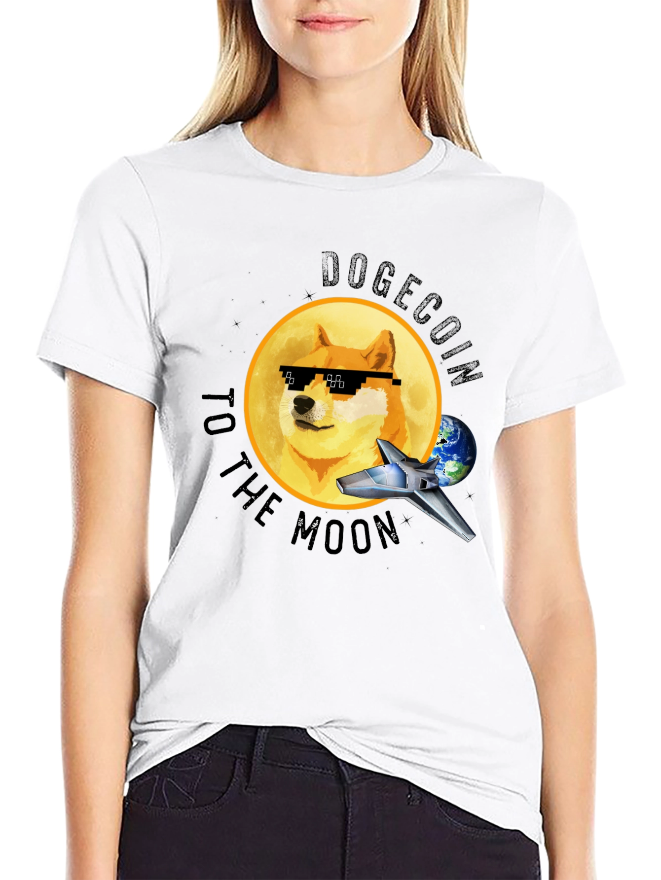 Dogecoin to the Moon T-Shirt - Crypto Meme Tee
