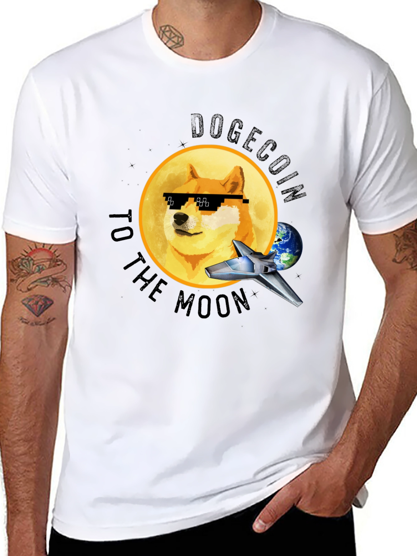 Dogecoin to the Moon T-Shirt - Crypto Meme Tee