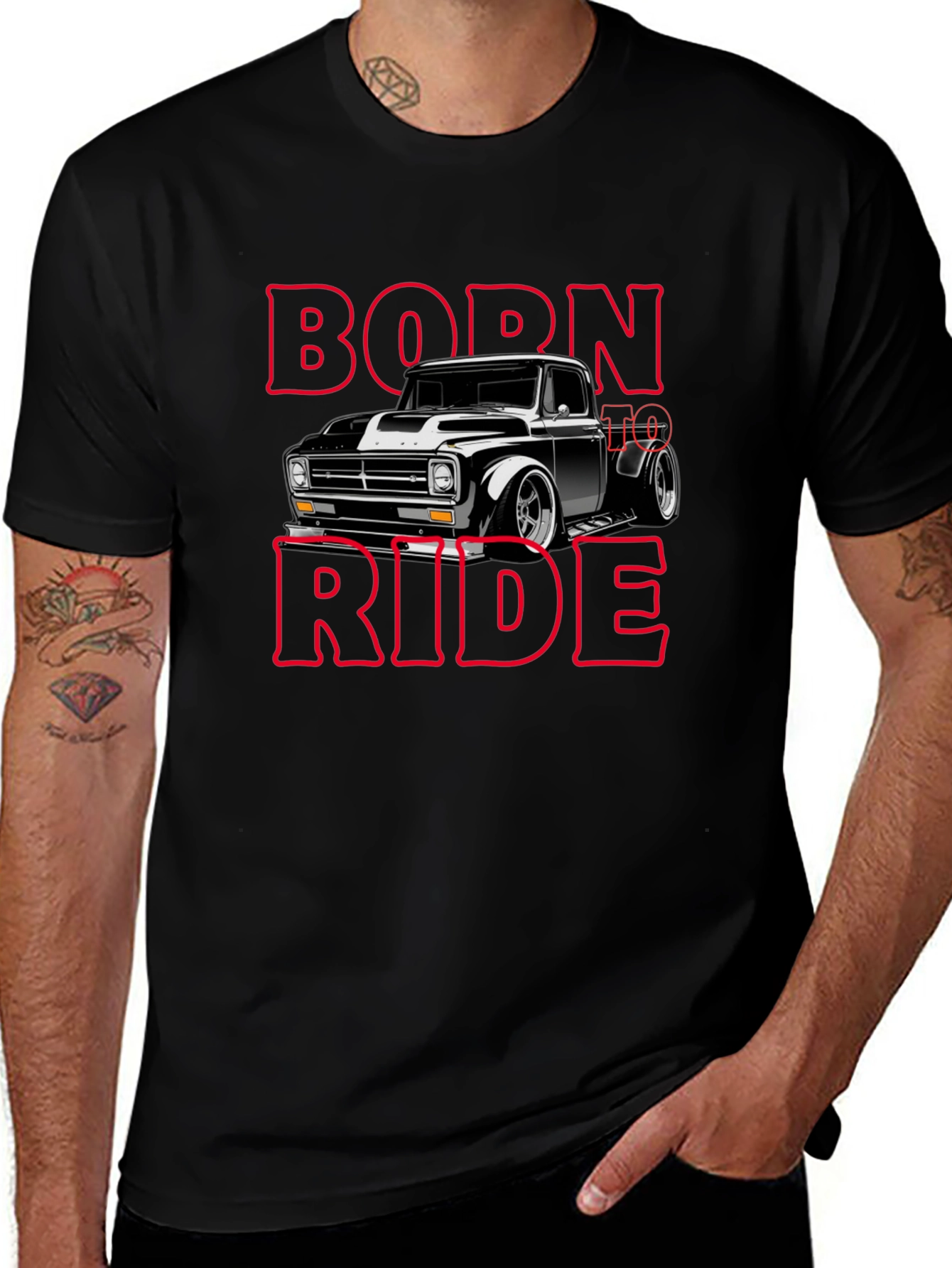 Born To Ride Black Graphic T-Shirt
