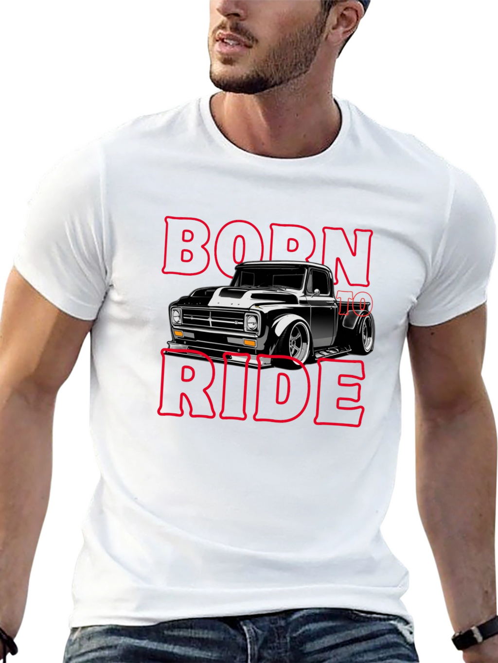 Born To Ride Black Graphic T-Shirt