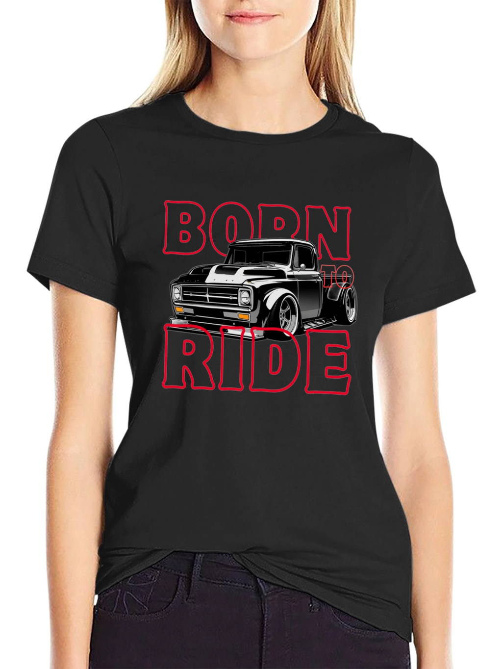 Born To Ride Black Graphic T-Shirt