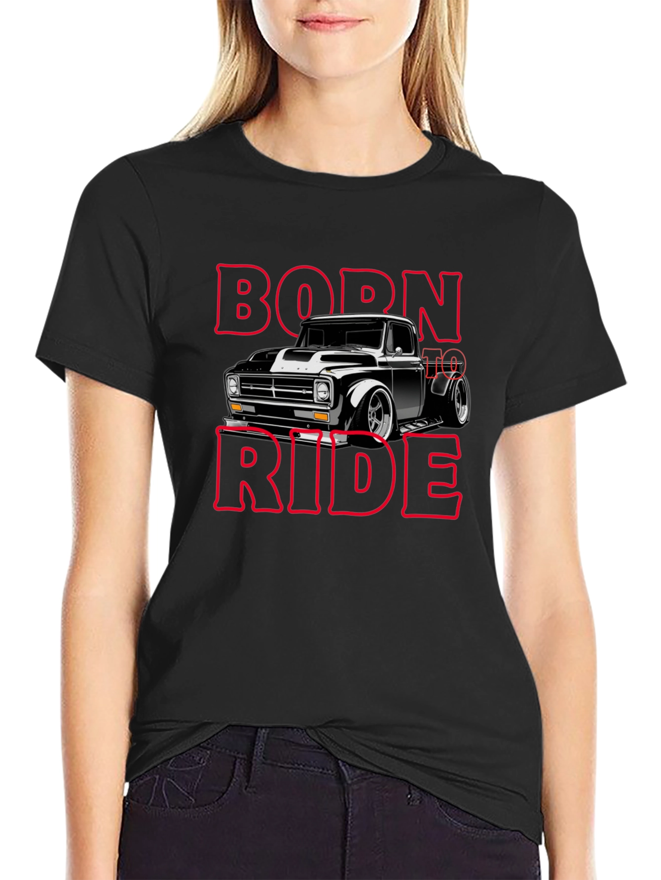 Born To Ride Black Graphic T-Shirt