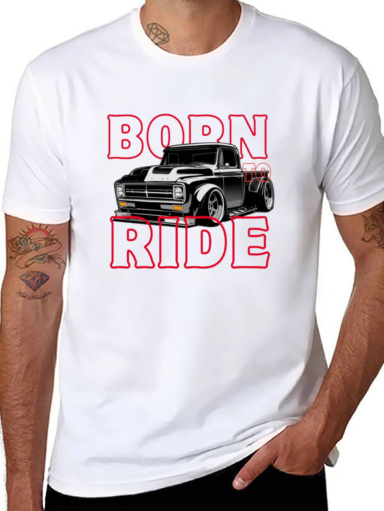 Born To Ride Black Graphic T-Shirt