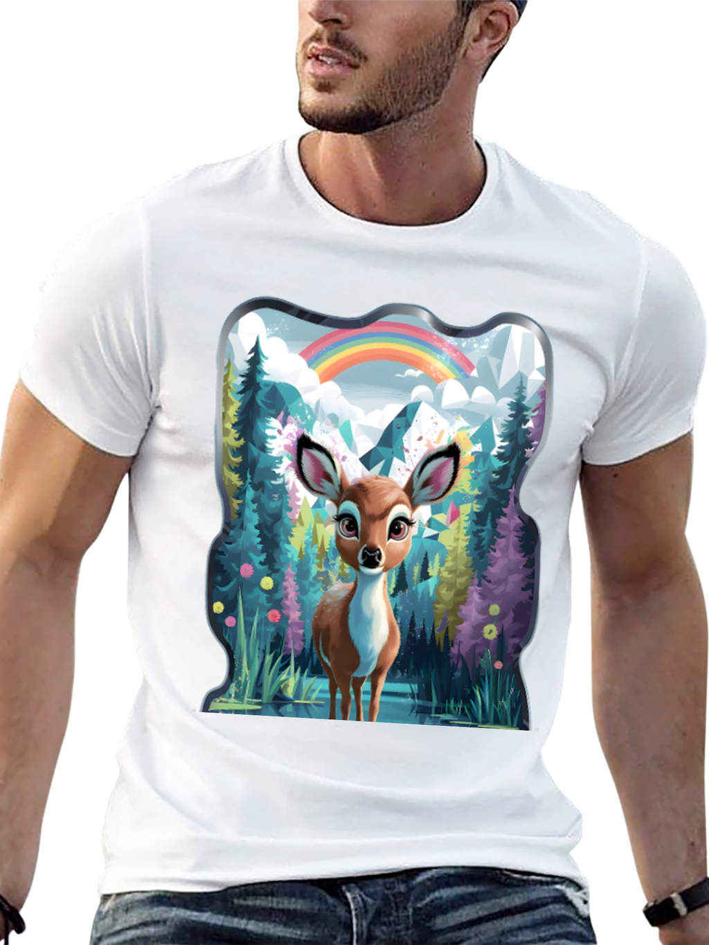Enchanted Forest Deer Graphic Tee