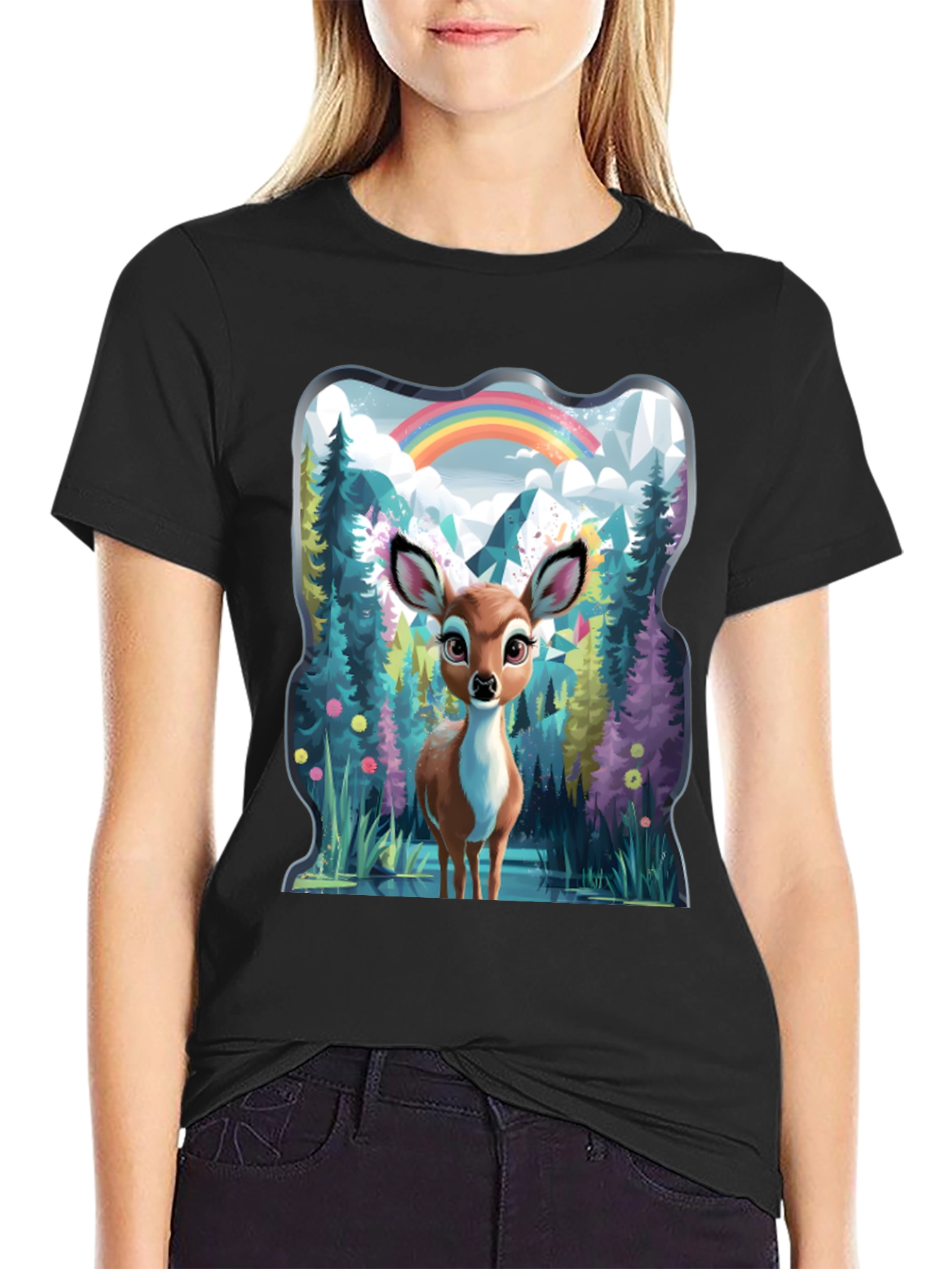 Enchanted Forest Deer Graphic Tee