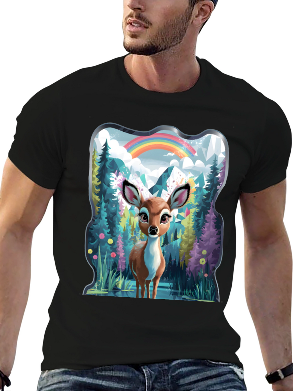 Enchanted Forest Deer Graphic Tee