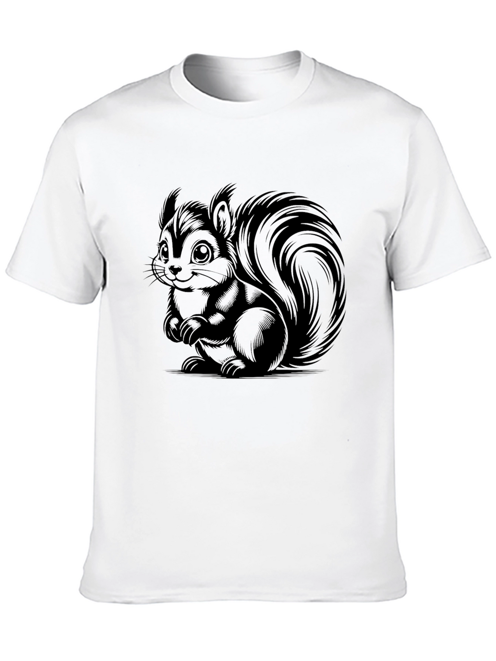 Cute Squirrel Graphic T-Shirt - Black