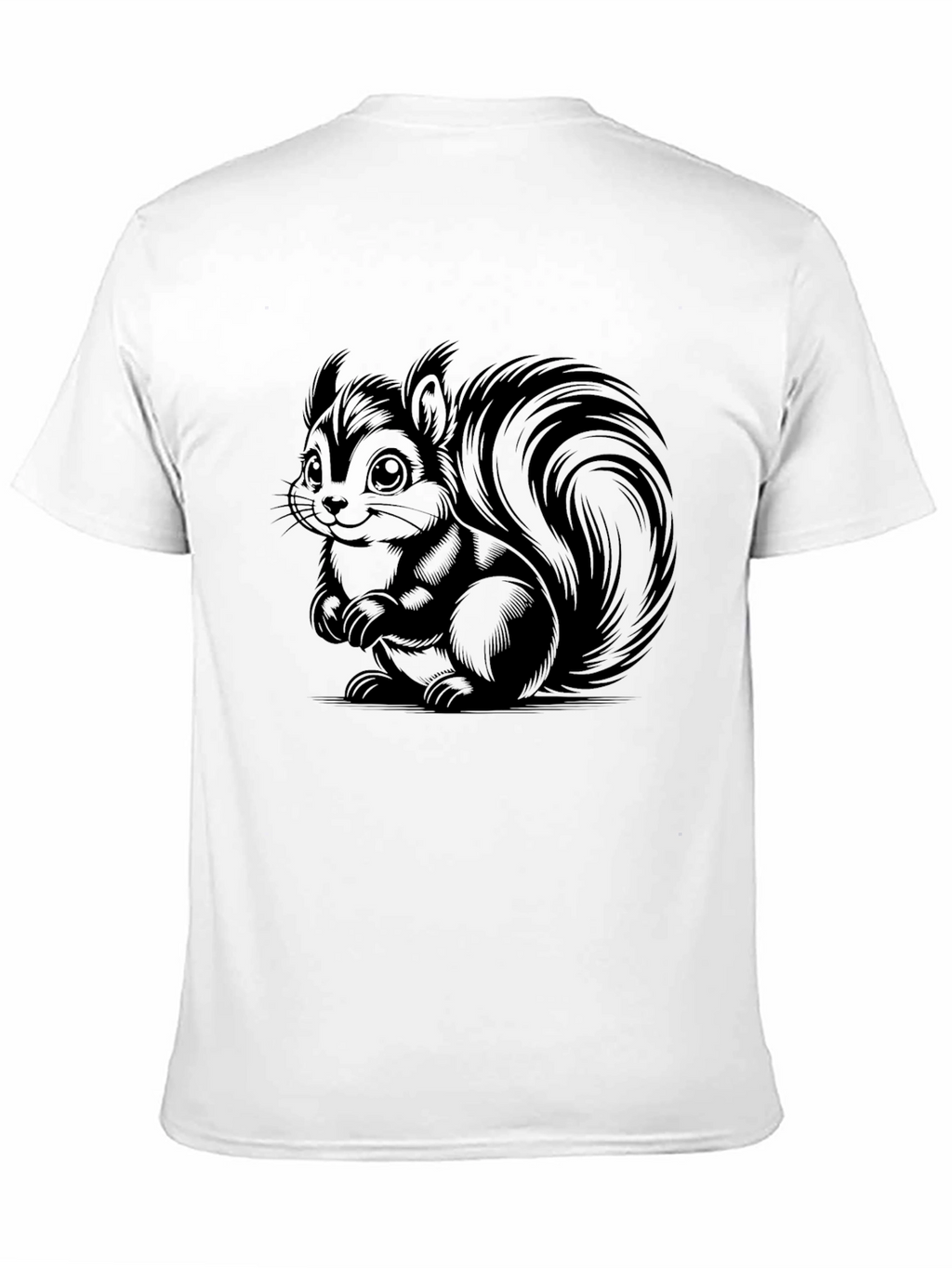 Cute Squirrel Graphic T-Shirt - Black