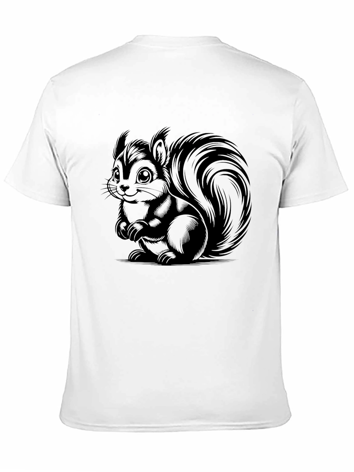 Cute Squirrel Graphic T-Shirt - Black