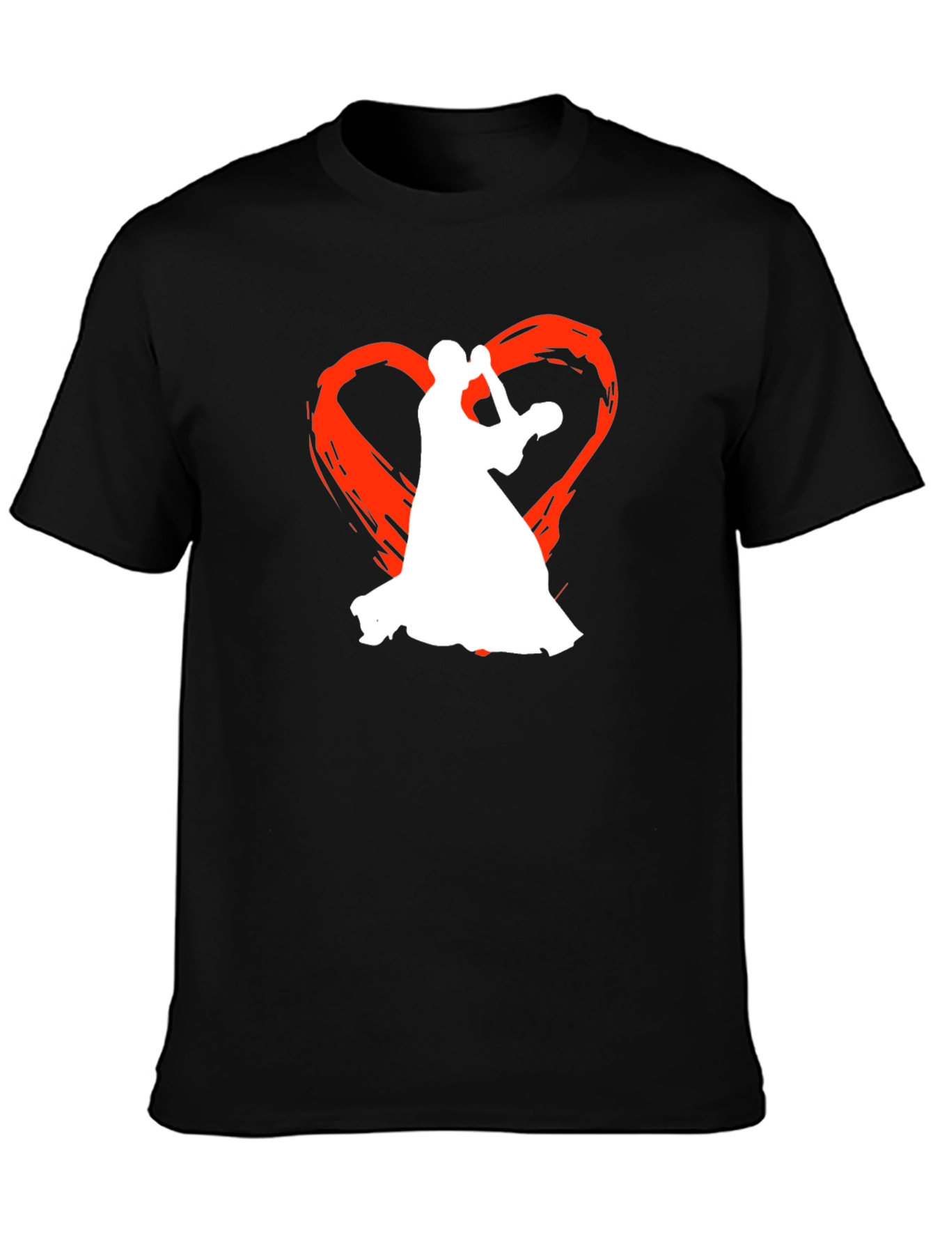 Dancing Romance Graphic Tee - Black Cotton T-Shirt