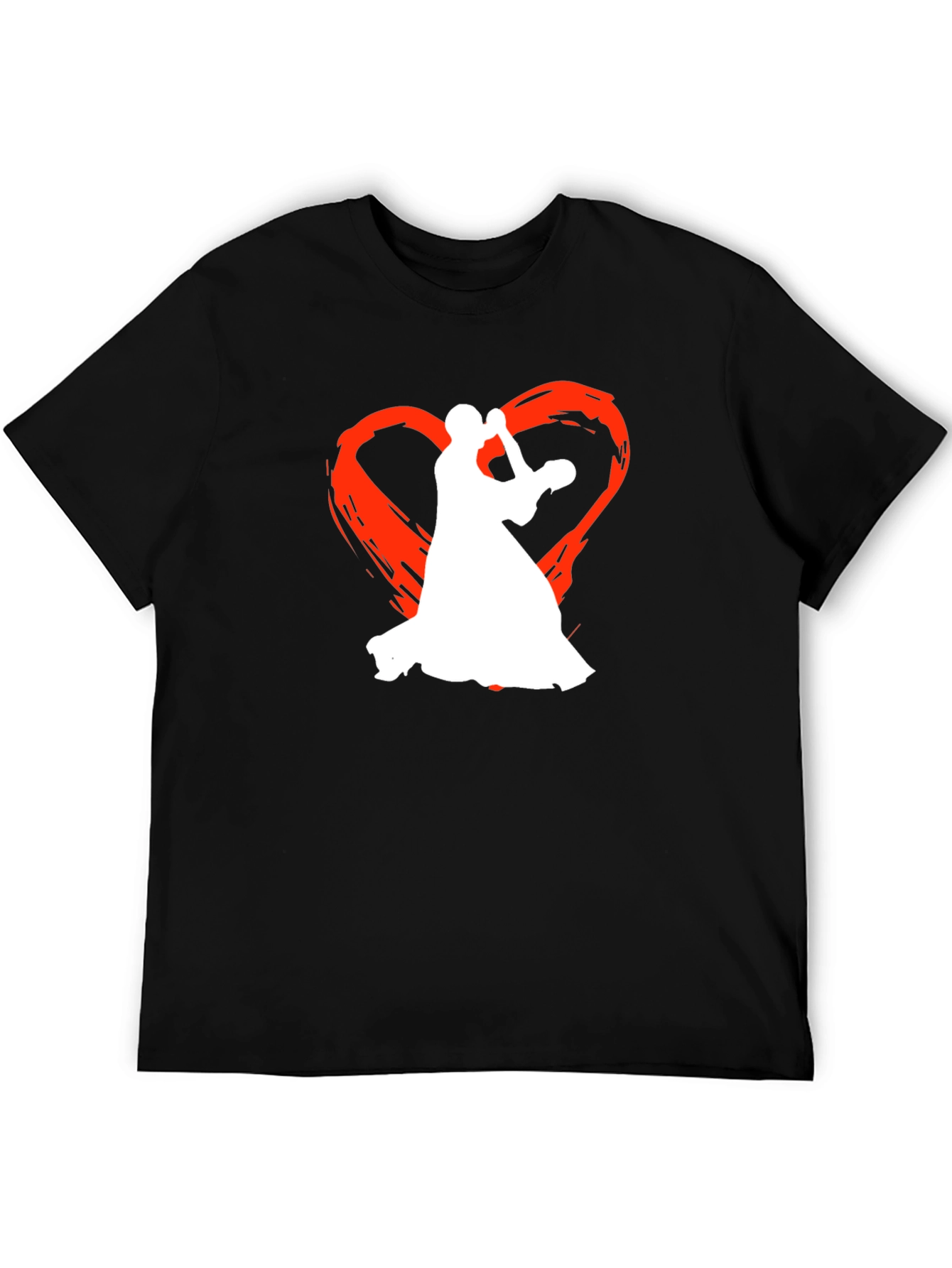 Dancing Romance Graphic Tee - Black Cotton T-Shirt