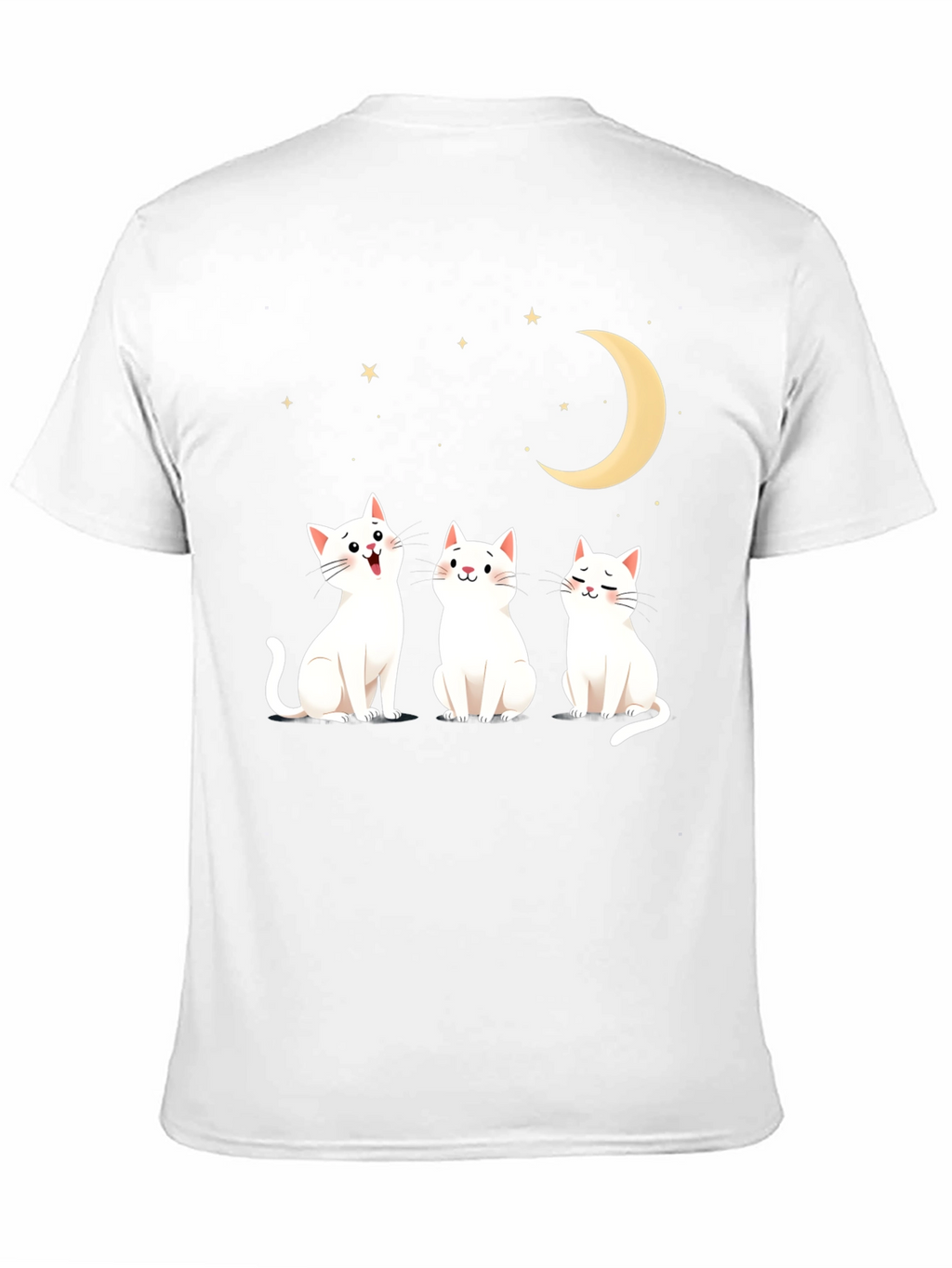 Cute Cats Moon Stars Graphic Tee