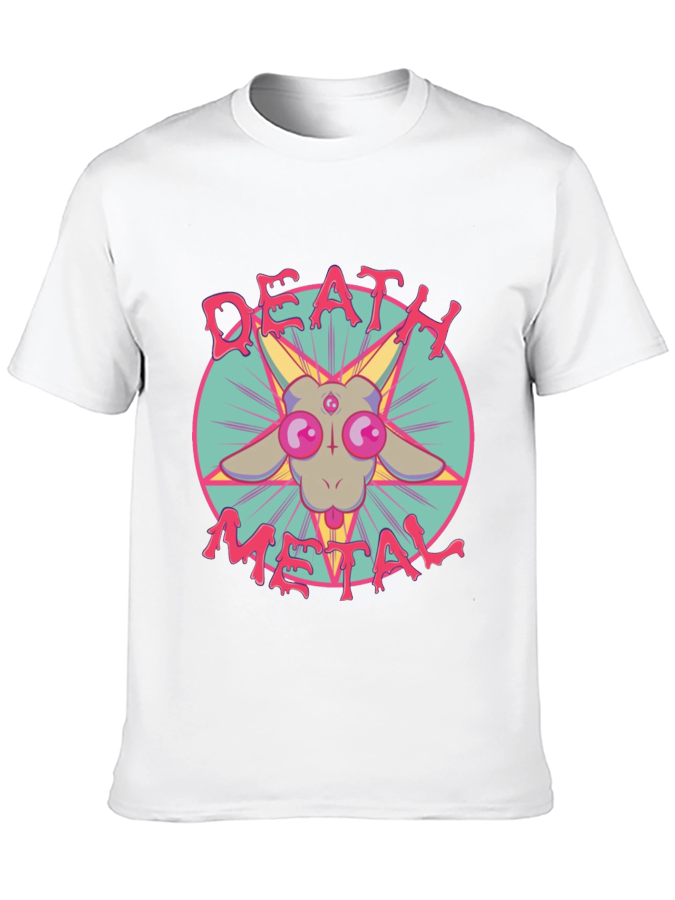 Death Metal Goat Graphic Tee - Bold & Edgy Style