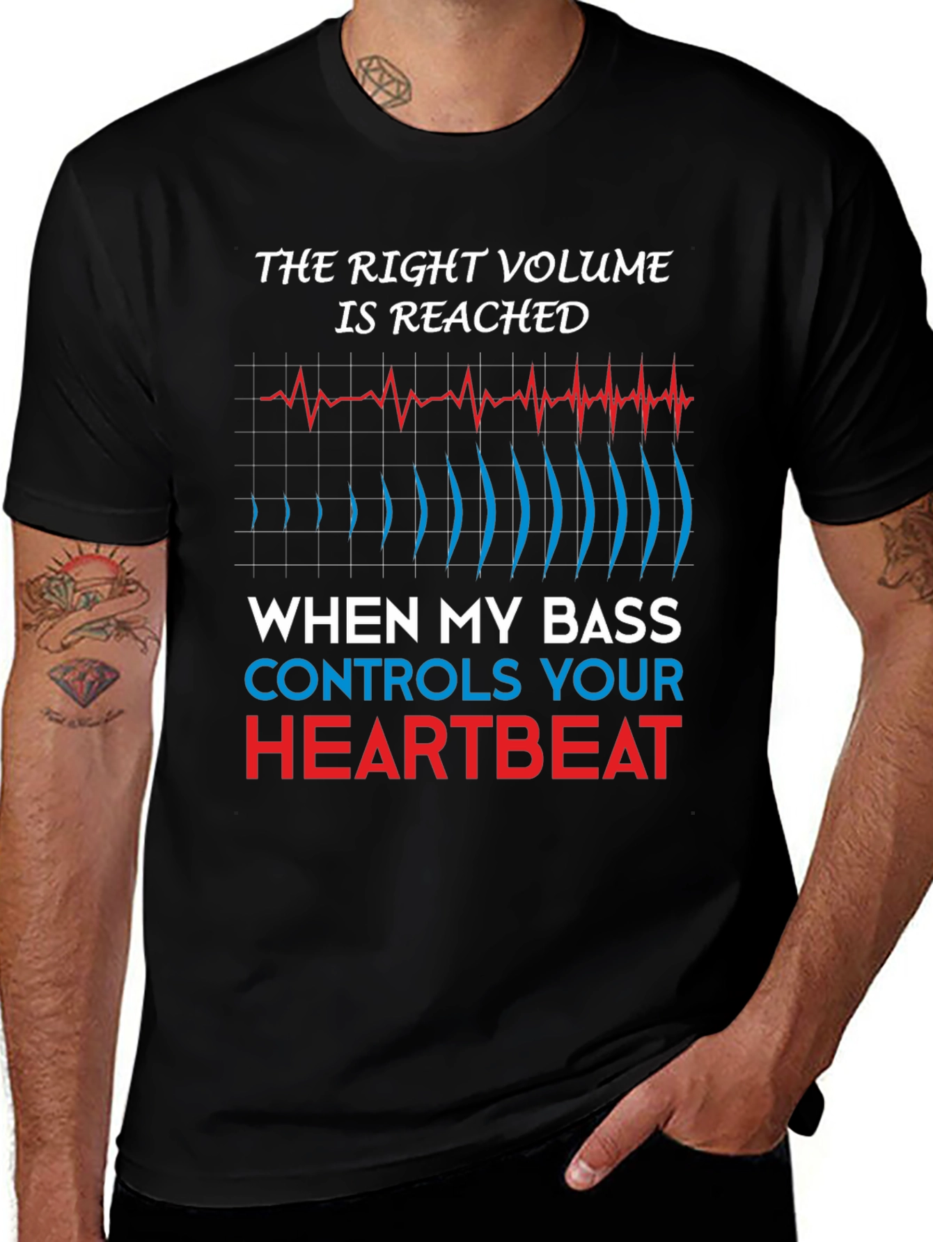 Bass Controls Heartbeat T-Shirt