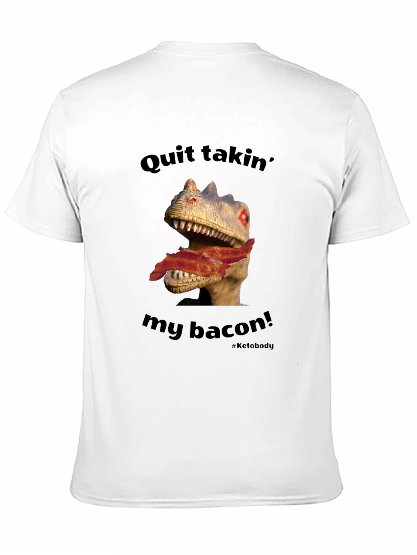 Dino Bacon Mens Graphic Tee - Funny Novelty Shirt