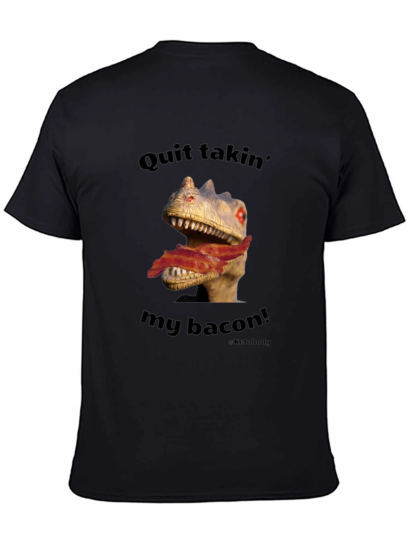 Dino Bacon Mens Graphic Tee - Funny Novelty Shirt