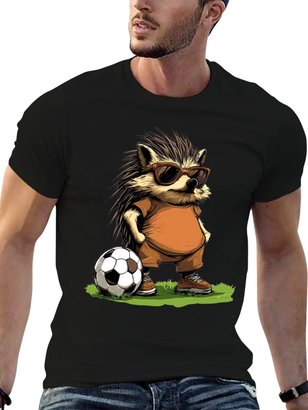 Cool Hedgehog Soccer T-Shirt
