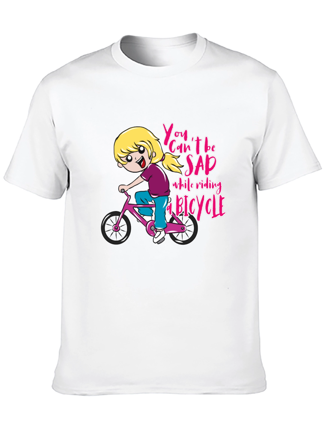 Black T-Shirt with Bicycle Design