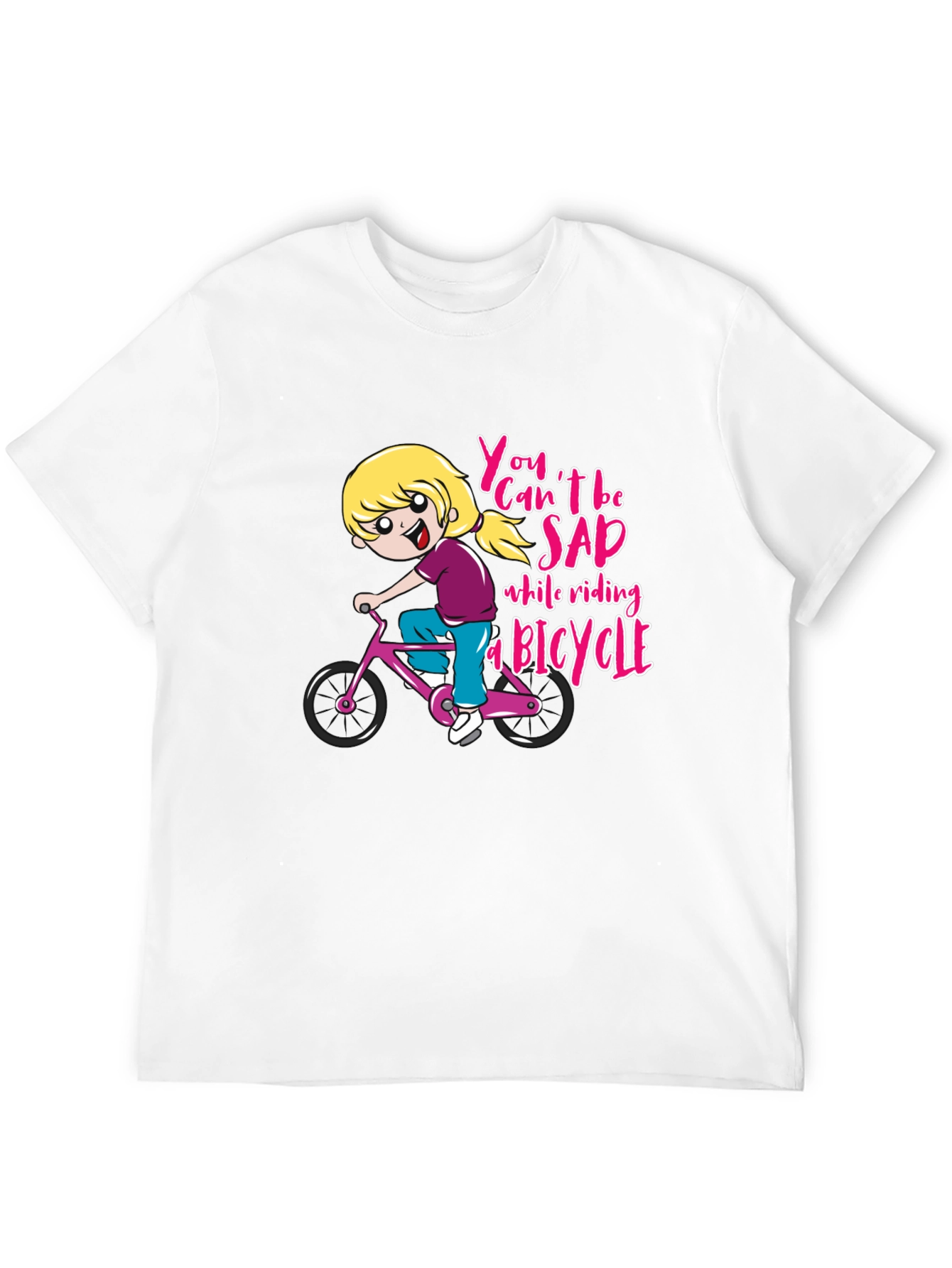 Black T-Shirt with Bicycle Design