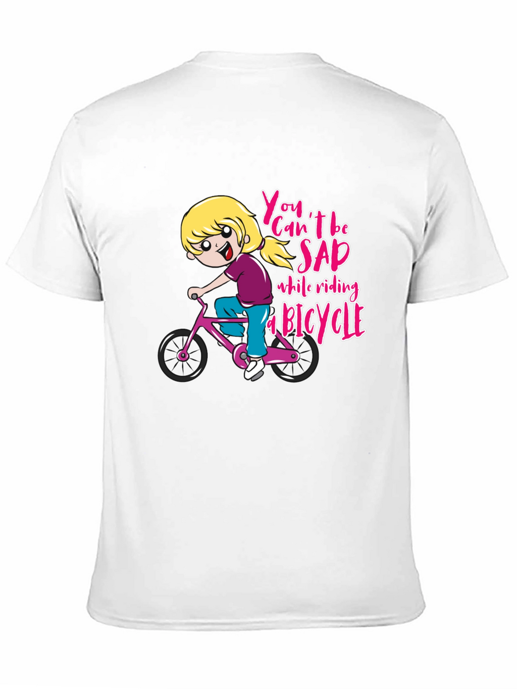 Black T-Shirt with Bicycle Design