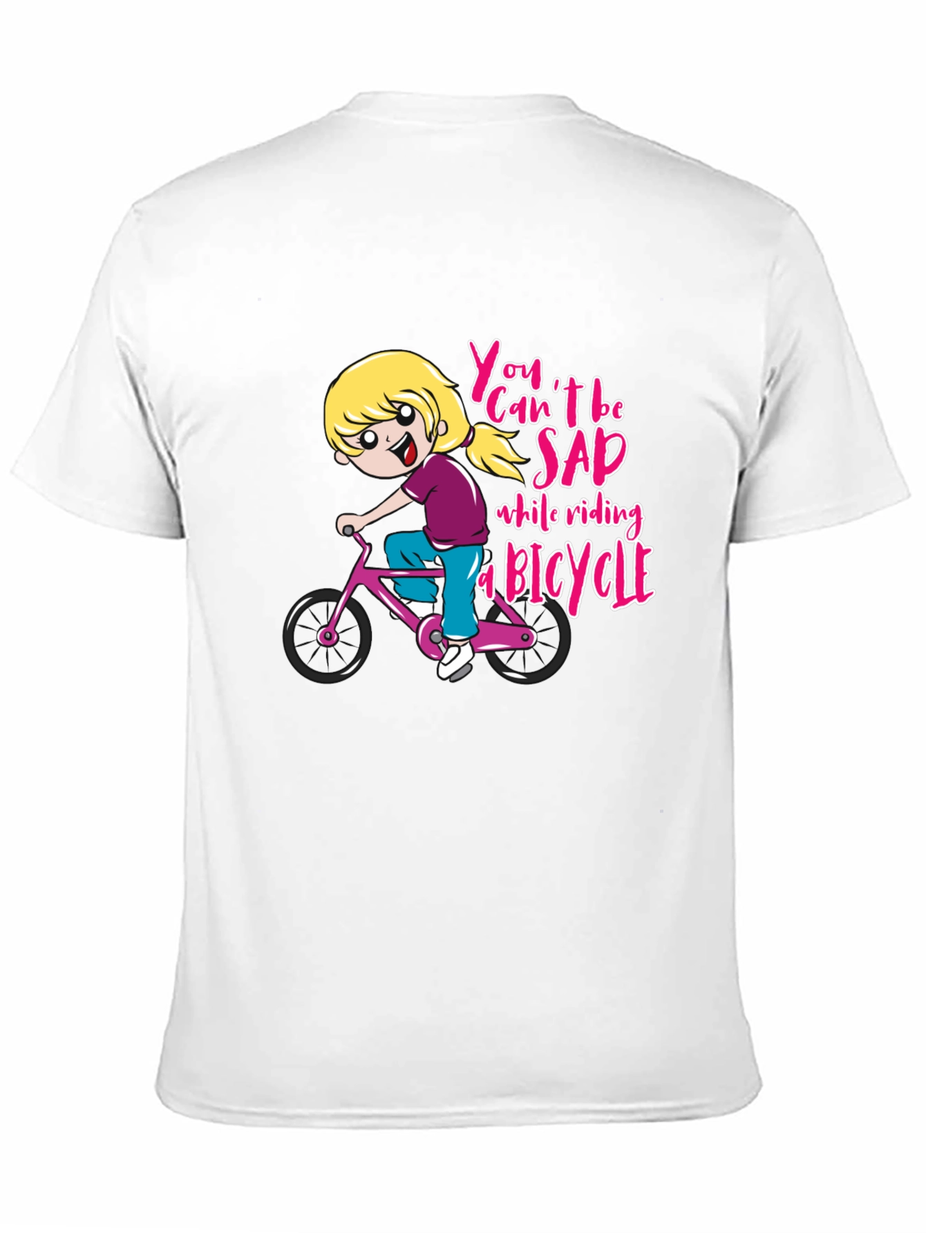 Black T-Shirt with Bicycle Design