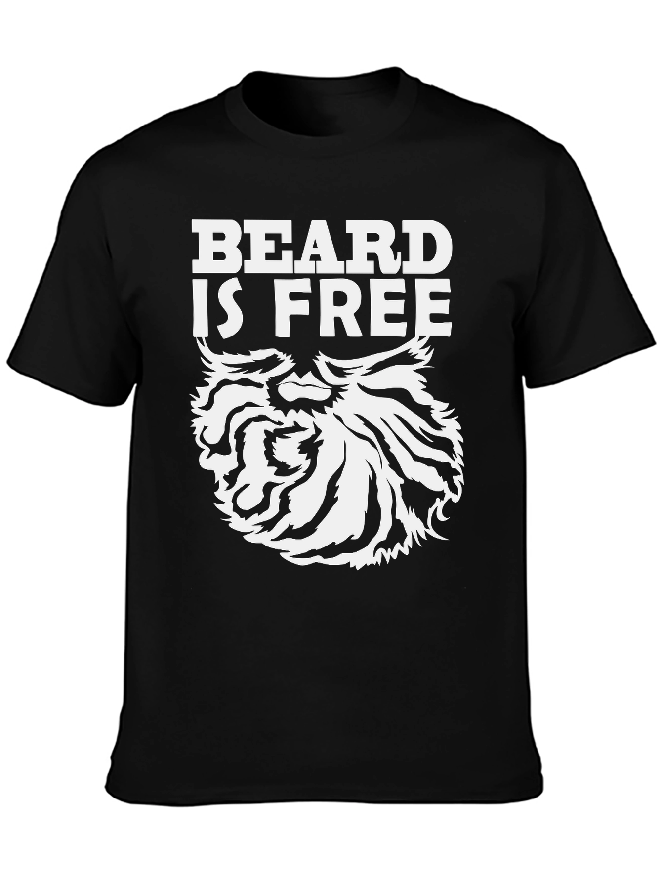 Beard Is Free Graphic T-Shirt - Black Cotton Tee