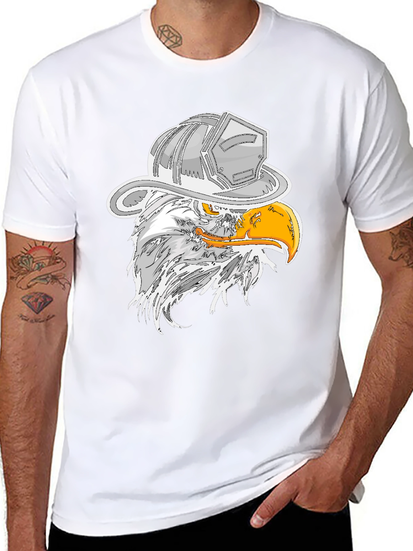 Eagle Firefighter Helmet Graphic T-Shirt
