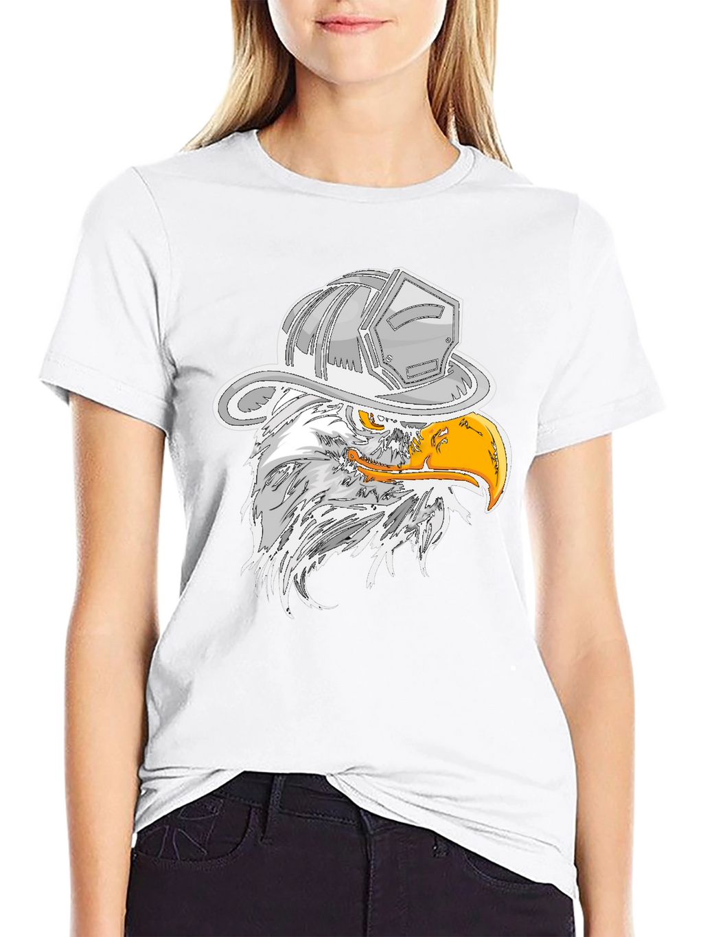 Eagle Firefighter Helmet Graphic T-Shirt